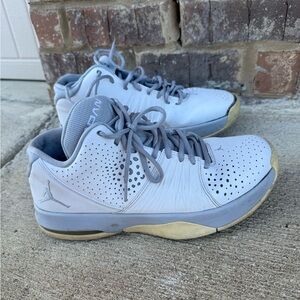 Jordan Men’s White and Gray Low-Top Basketball Sneakers